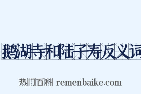 鹅湖寺和陆子寿反义词是什么意思的图片
